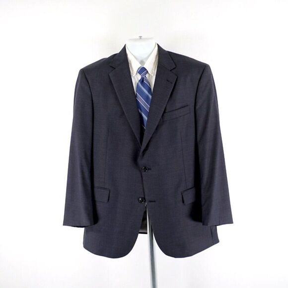 Hart Schaffner Marx 42R Wool Gray Check Suit 39/31 2 Piece 2 Button High Rise Pl - Picture 8 of 16